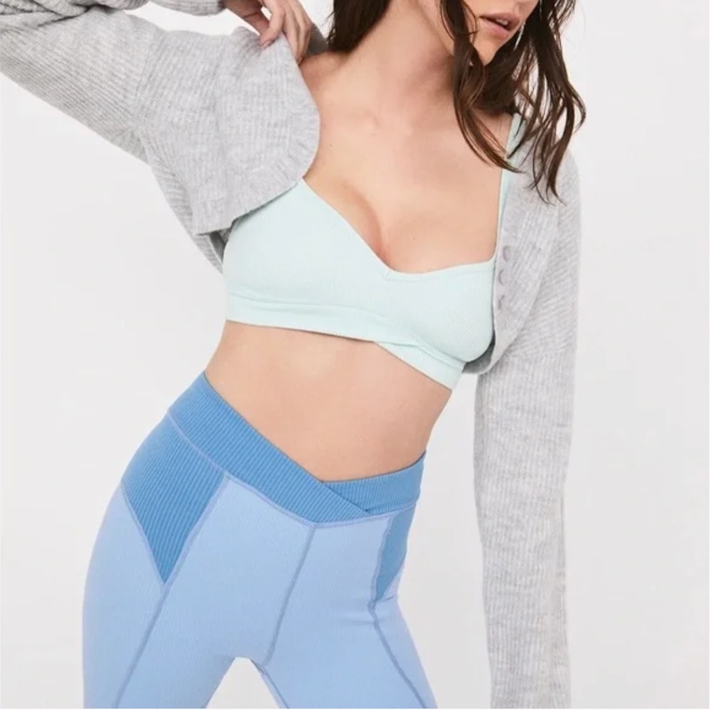 For Love and Lemons - NEW - Emery Cropped Long Sleeve Warm Sweater in Gray
